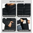 thumbnail image 6 of Women's Lightweight Winter Warm Puffer Jacket Packable Stand Collor Puffer Jacket Jacket (Black, XL), 6 of 7