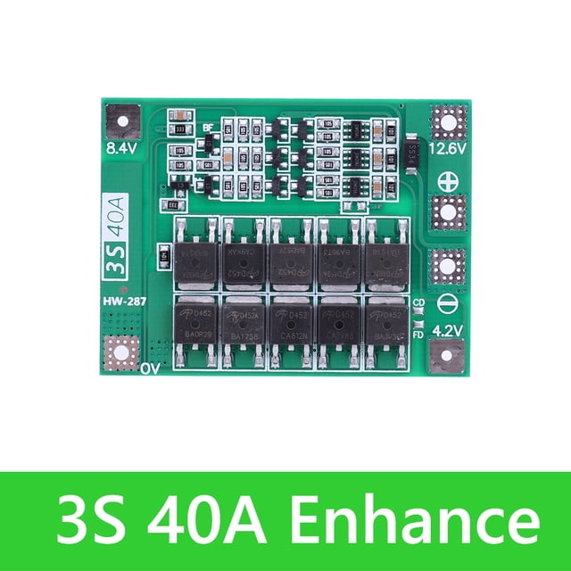 Módulo de cargador de batería de litio Li-ion 18650 BMS para motor de perforación (3S 40A Enhance)