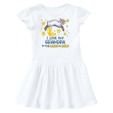 

Inktastic I Love my Grandpa to the Moon and Back Cute Sheep Gift Toddler Girl Dress