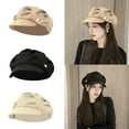 thumbnail image 5 of Autumn and Winter Adjustable Breathable Women Men Windproof Octagonal Hat Newsboy Hats Layered Pleated Berets BLACK, 5 of 8