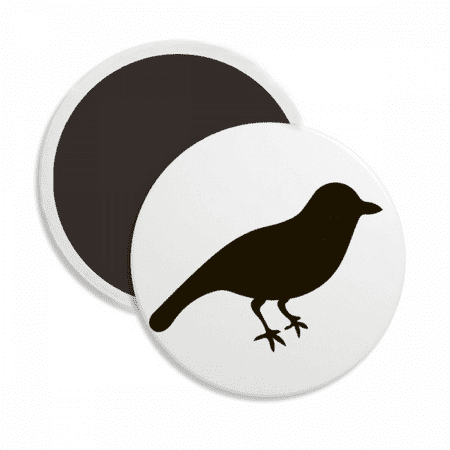 

Black Sparrow Animal Portrayal Round Ceracs Fridge Magnet Keepsake Decoration