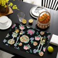 thumbnail image 4 of Pioneer Flower Floral Print Pattern Summer Placemats Table Placemats Set Of 4-Linen Kitchen Washable Placemats Table Mats 12x18 Inch Non-Slip Heat Resistant, 4 of 5