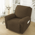thumbnail image 5 of Northern Brothers 4-Piece Stretch Recliner Slipcovers, #2 Jacquard, Fits XL 1-Seater, Brown, 5 of 7