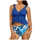 thumbnail image 1 of Bikini sin espalda con estampado de bloques de colores cómodo para mujer, traje de baño de una pieza, conjunto de ropa de playa OAVQHLG3B Store lin121212, 1 of 4