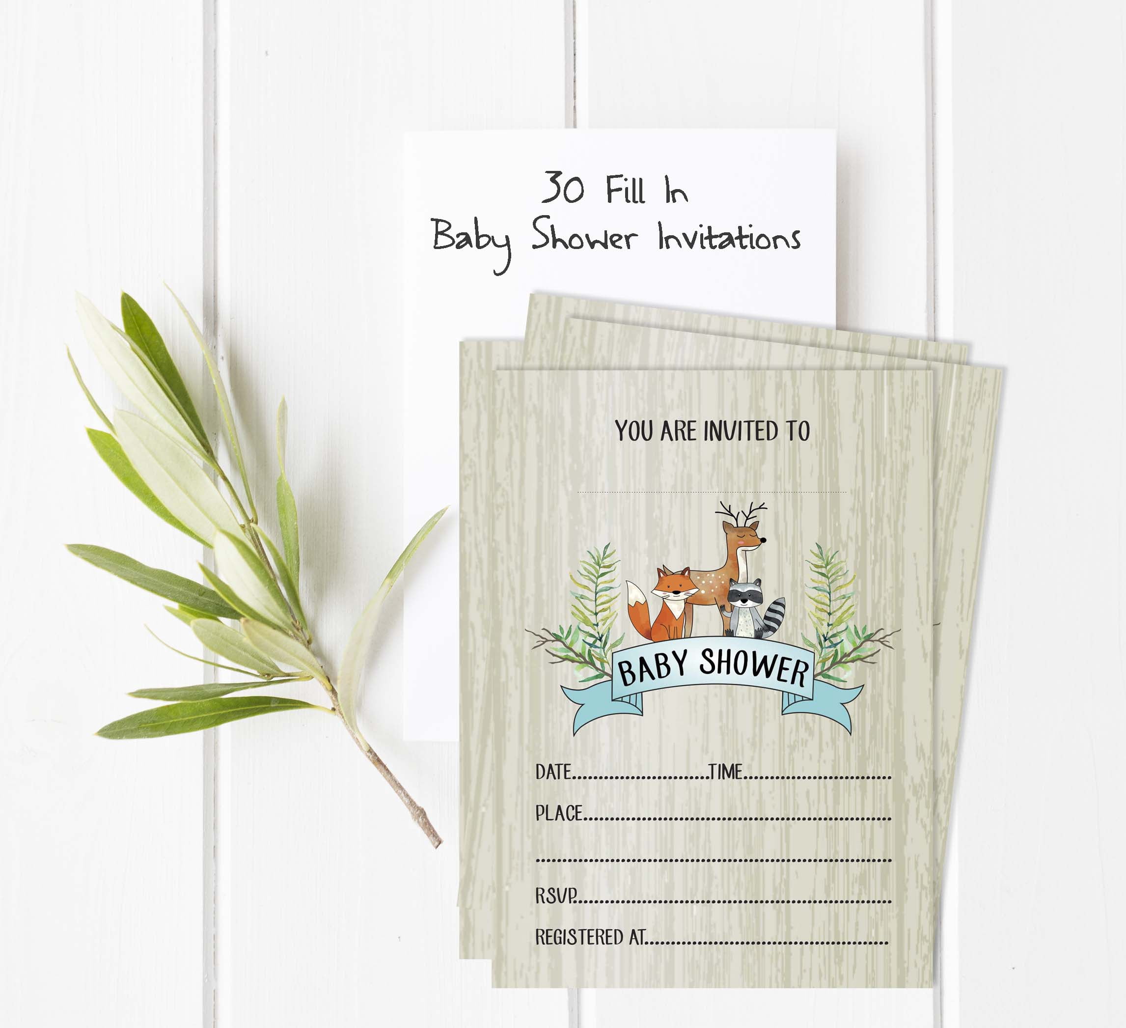 Inkdotpot Set Of 30Jungle Animals Baby Shower Invitations-Diaper Raffle Tickets And Baby Shower Book Request Cards Its a Boy Its a girl Invites