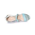 thumbnail image 4 of BLISSFUL STEP Women's Shoes Glitter Crisscross Strap Block Heel Sandals Light Blue 11, 4 of 8