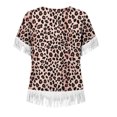 thumbnail image 7 of JTZGDY Vintage Fringed Patchwork Shirts for Women Trendy Summer Short Sleeve Boho Floral Printed Crew Neck Graphic T-Shirts Lightweight Cozy Tassles Tunic Blouse Loose Fit Pullover Tops, 7 of 7