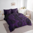 thumbnail image 3 of Manfei Bohemian Paisley Twin Bedding Sets 7pcs, Hippie Mandala Bedding Comforter Set, Black Purple Sheet Sets, Lightweight Room Decor, 3 of 8