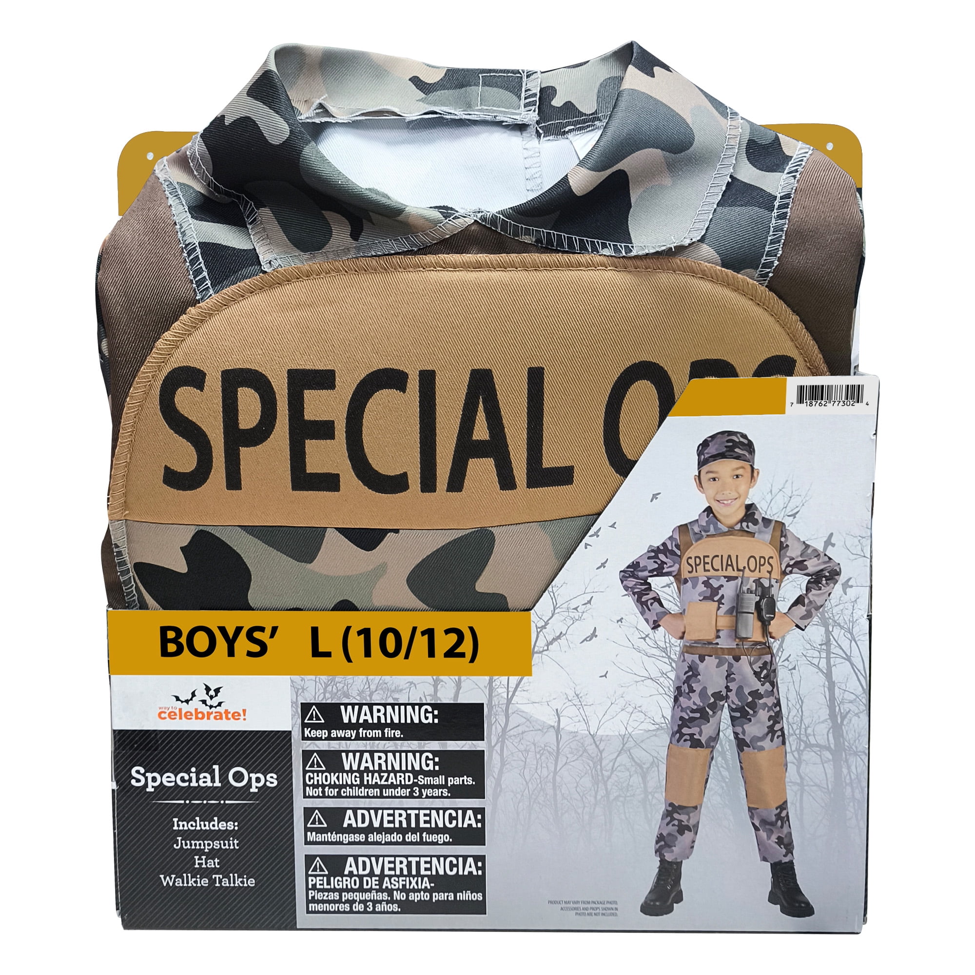 Special Op's Halloween Costume for Children, Boy's Size L (10/12), by Way to Celebrate