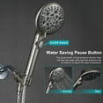 thumbnail image 2 of Brushed Nickel Shower Heads Handheld with On Off Switch,8-Mode High Pressure Shower Wand with 79In Stainless Steel Hose&Bracket PLUS Low-Reach Adhesive Wall Mount Holder for Kids&Elderly, 2 of 15