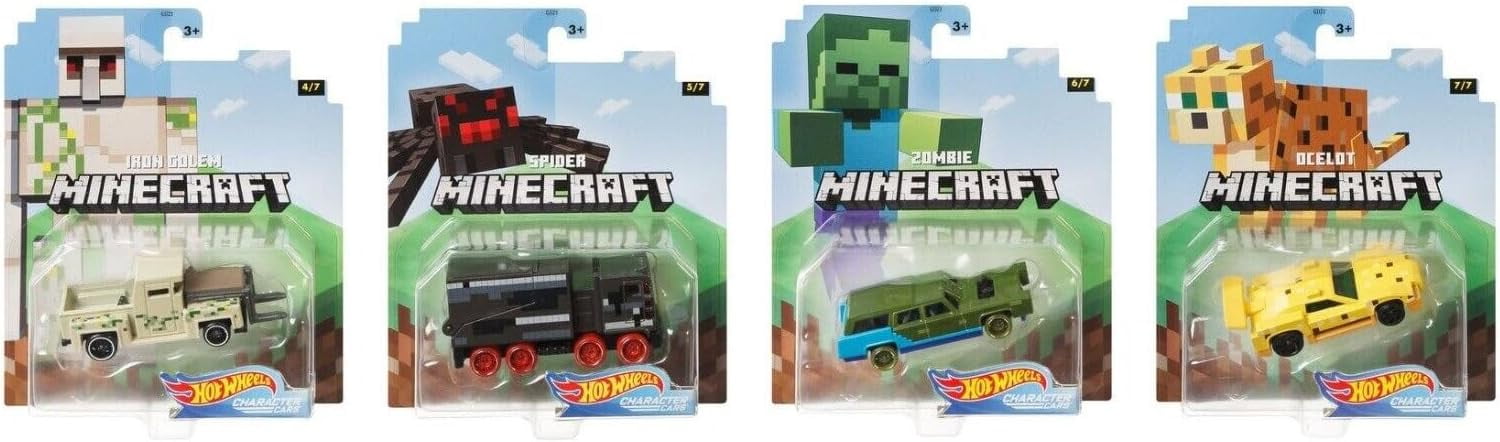 Hot Wheels 2020 Gaming Characters Cars Minecraft Complete Set of 7 Diecast Car 1:64 Vehicles