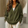 thumbnail image 2 of Comdrip Women's Long Sleeve Classic V Neck Pullover Sweater Casual Loose Fall Winter Knitted Fashion Formal Daily Wear Blackish Green L, 2 of 7