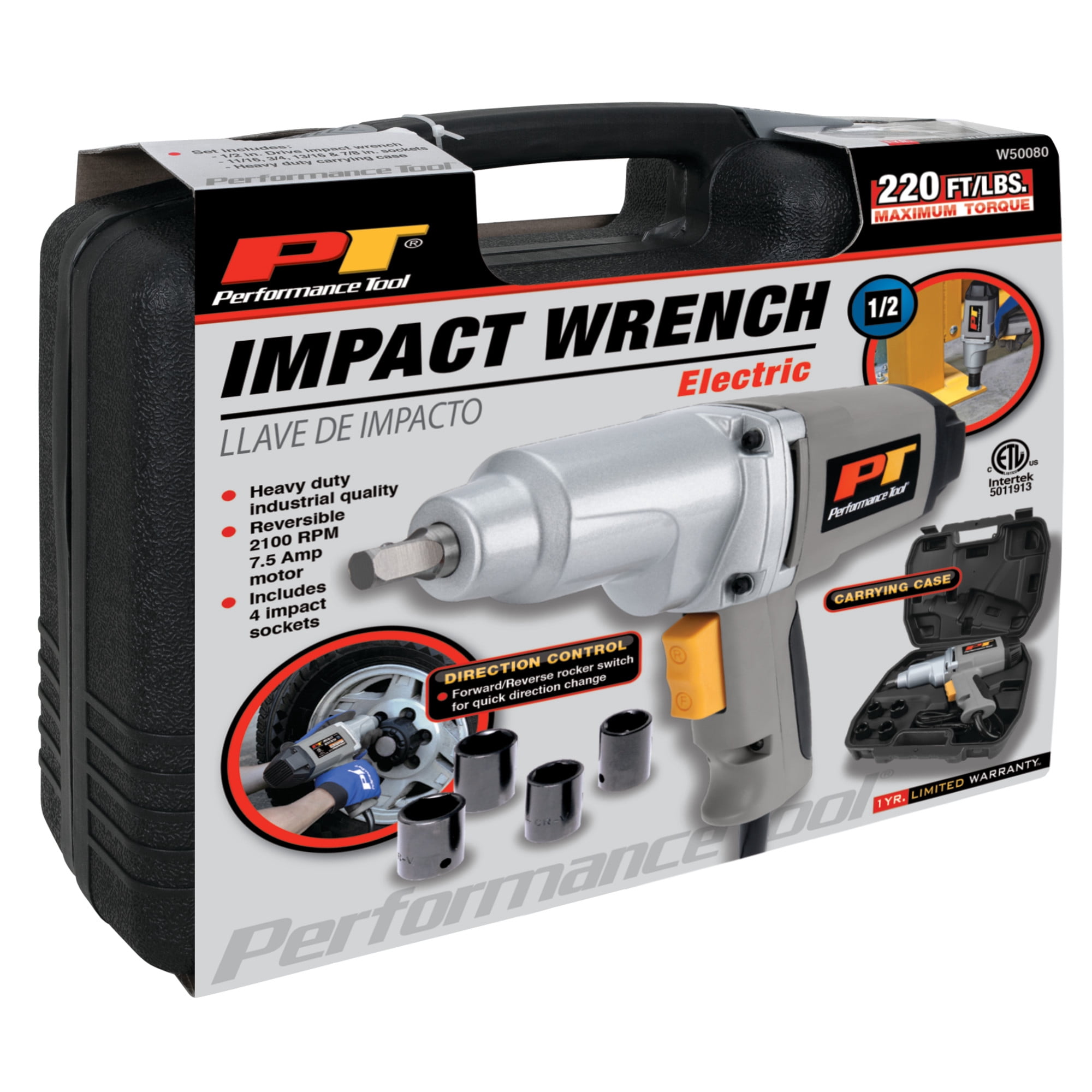 Performance Tool W50080 1/2-Inch Drive and 110-volt Impact Wrench