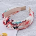 thumbnail image 6 of Unique Bargains 1 Pc Exquisite Printed Crumpled Knot Headband Wine Red, 6 of 6