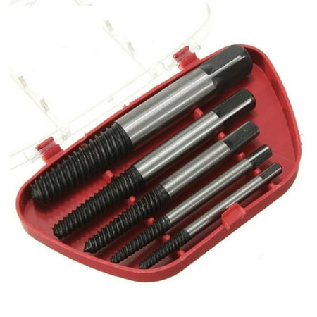 

Thinsont 5pcs/set Damaged Screws Extractor Removal Tool Steel 3-18mm Drill Bit Guide Set Broken Remover