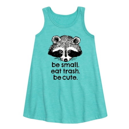 

Instant Message - Small Trash Cute Raccoon - Toddler and Youth Girls A-line Dress