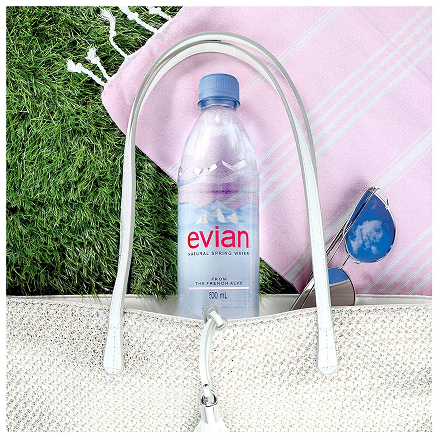 evian Natural Spring Water, One Case of 24 Individual 500 ml 16.9 oz. Bottles of Naturally Filtered Spring Water .2 Cases of 12