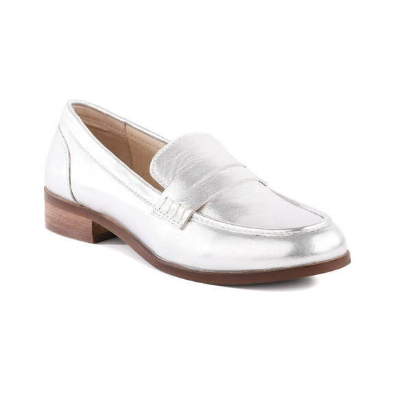 Seychelles Morton Leather Loafer, 7, Silver