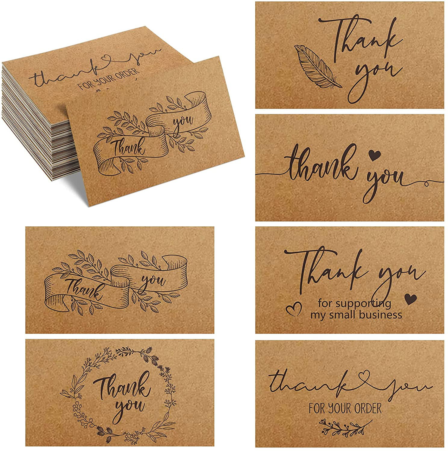 Mystical Branding Thank You For Your Order Cards Recycled & Recyclable. Magical Business Cards