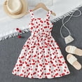 thumbnail image 6 of Fgnfyis Girls Summer Dresses Cherry Print Sleeveless A Line Swing Bowknot Waist Casual Toddler Summer Dress 11-12 Years, 6 of 7