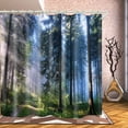 thumbnail image 6 of Bathrooms Feature Misty Sunshine Forest 3D Shower Curtains, Luxury Bathtub Standard Shower Curtains and Waterproof Washable Fabric Shower Curtains with 12White Hooks 72x72 Inch, 6 of 6