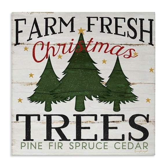 Farm Fresh Christmas Trees Holiday Gallery-Wrapped Canvas Print Wall Art, 17x17