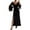 Black, variant on WJHWSX Dresses for Women,Womens Fall Dresses,Black Casual Dresses for Women,Long Sleeve,V Neck,Easy Care,Solid,XL