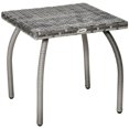thumbnail image 1 of Table Basse en Rotin Gris - Table d'Appoint Extérieure Carrée de 18 Pouces avec Osier PE / Mobilier de Patio, Jardin, Balcon - Design Durable et Résistant aux Intempéries, 1 of 7