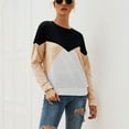 thumbnail image 5 of Long Sleeve Shirts for Women Fall Fashion Clothes Color Block Patchwork Casual Sweatshirts Crewneck Pullover Blouse Womens Clothes, 5 of 7