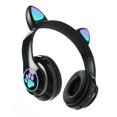 thumbnail image 1 of Auriculares inalámbricos con orejas de gato, color rosa, con Bluetooth, estéreo, plegables, con micrófono, regalo musical para niñas y niños, color negro B39C, 1 of 5