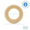 thumbnail image 4 of Wood Rings for Crafts 4 Inch, Pack of 10 Unfinished Wooden Rings for Macrame and Jewelry-making, by Woodpeckers, 4 of 6