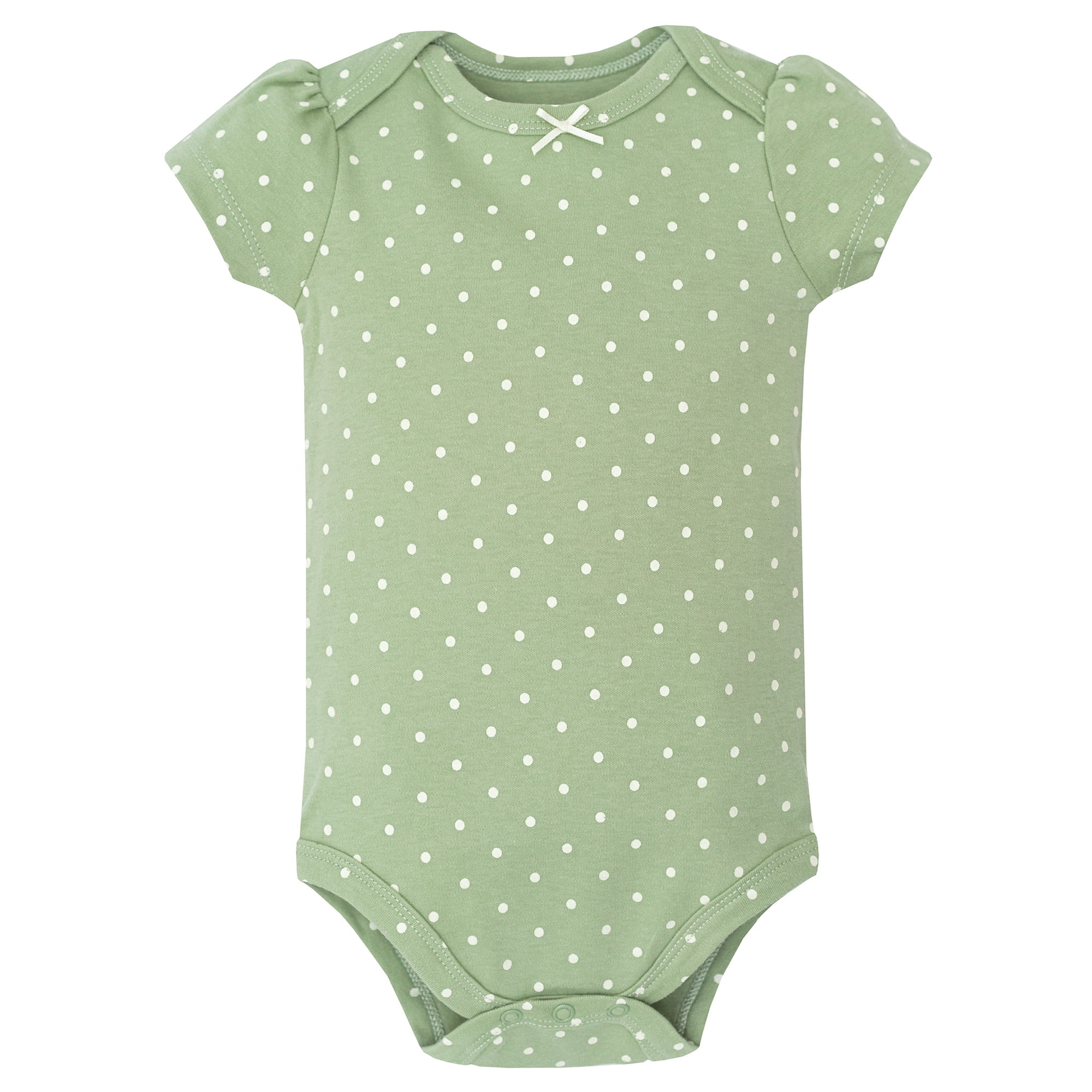 Hudson Baby Infant Girls Cotton Bodysuits 5-Pack, Soft Pink Sage Rose, 0-3 Months