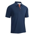 thumbnail image 6 of Mens Polo Shirts Casual Comfort Short Sleeve Moisture Wicking Breathable UPF 50+ Athletic Collared Golf Shirts Navy 2XL, 6 of 9