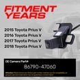 thumbnail image 3 of Master Tailgaters Replacement for Toyota Prius V (2015-2018) Backup Camera OE Part # 86790-47060, 3 of 7
