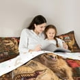 thumbnail image 4 of Homewish Animal Dinosaur Cat 7 Pieces Bedding Comforter Set for Teens Boys Girls,Retro Vintage Full Bedding Set Lightweight,Merry Christmas Fitted Sheet Flat Sheet,Luxury Bedroom Decor,Reversible, 4 of 8