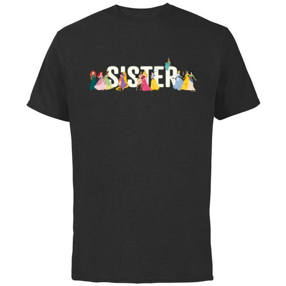 Disney Princess Squad Sister Family Trip Vacation Reunion - Short Sleeve Cotton T-Shirt for Adults - Customized-Black