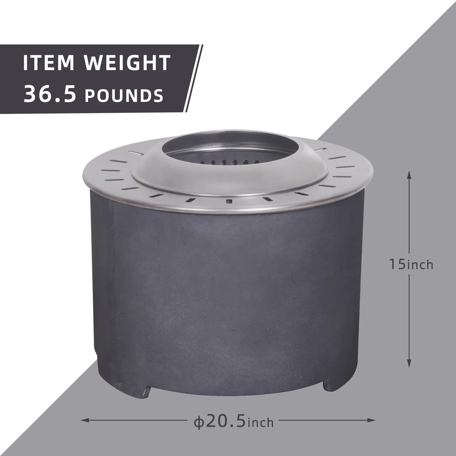 Heat-resistant Stainless Steel Fireplace Low Profile Corrosion Resistance Smokeless Firepit Easy To Clean Inner Ventilated Shell Fire Heater Outdoor Firepit