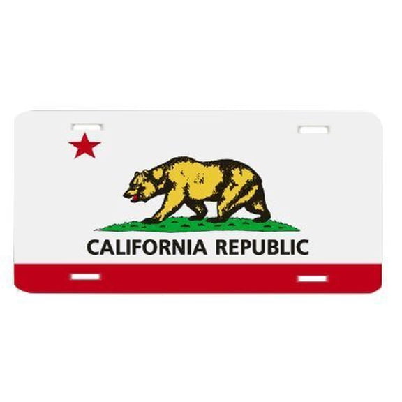 Hangtime California State Flag 6x12 License Plate