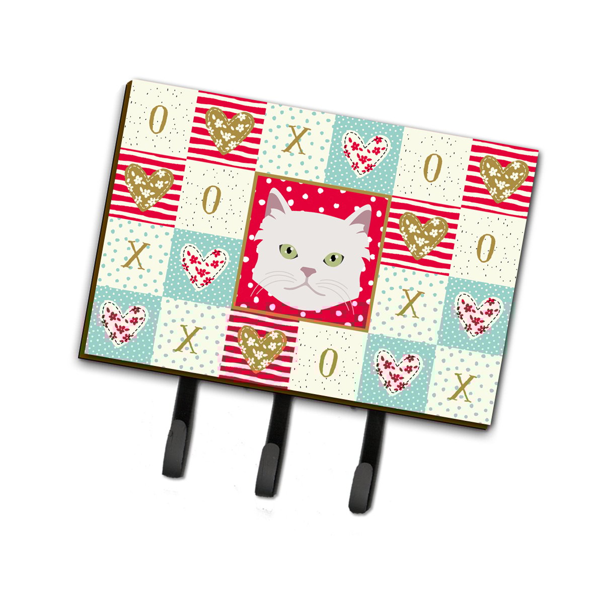 Carolines Treasures CK5085TH68 Asian Semi Longhaired Cat Love Leash or Key Holder Red Triple Hook multicolor