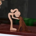 thumbnail image 3 of Figura de perro de madera de cachorro familiar, adorno de mesa de escritorio, modelo tallado, decoración para el hogar y la oficina, escultura de mascota, regalo de Navidad, 3 of 5