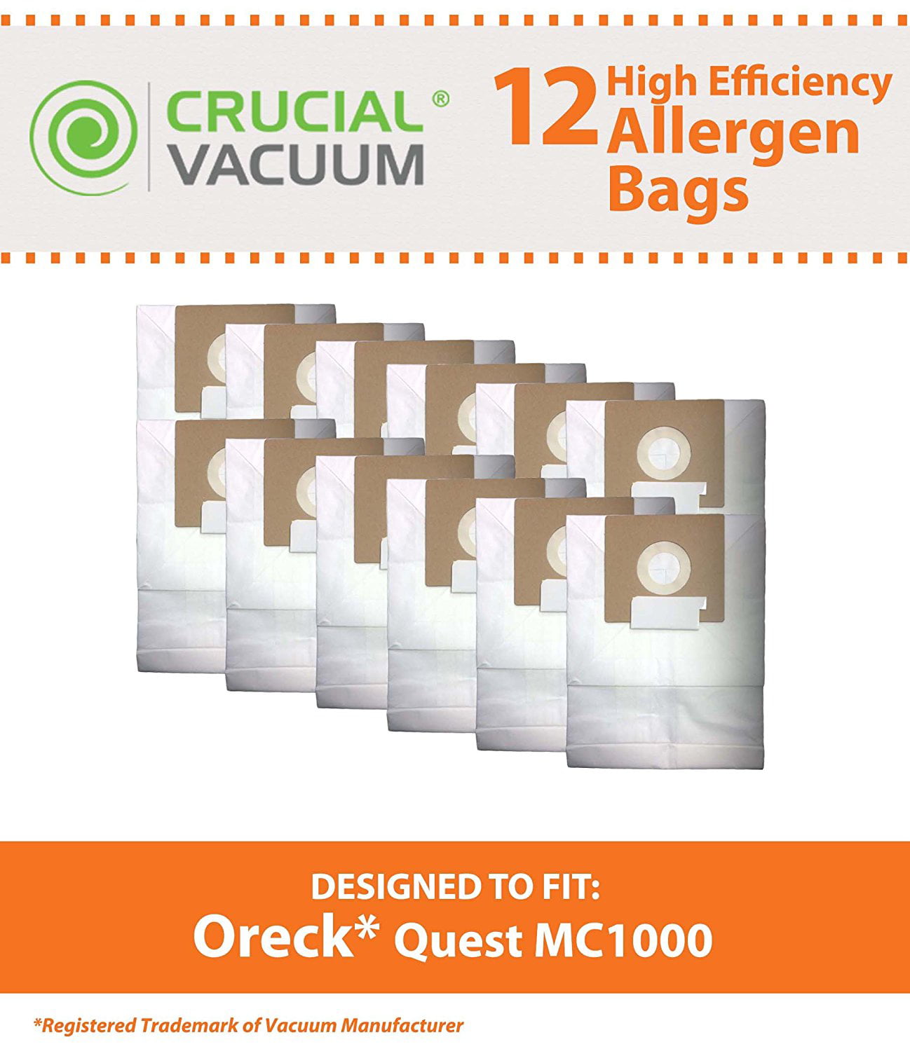 Oreck Sweeper Vacuum Bags Canister Model Mc1000 PK12MC1000 for sale online 