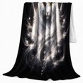 thumbnail image 2 of Celestial White Cat Night Sky, Peaceful Pet Portrait Pattern, Warm Flannel Blanket for Living Room and Bedroom, Cat Lovers Just Because Gift, Pet Lover Home Decor, 2 of 9