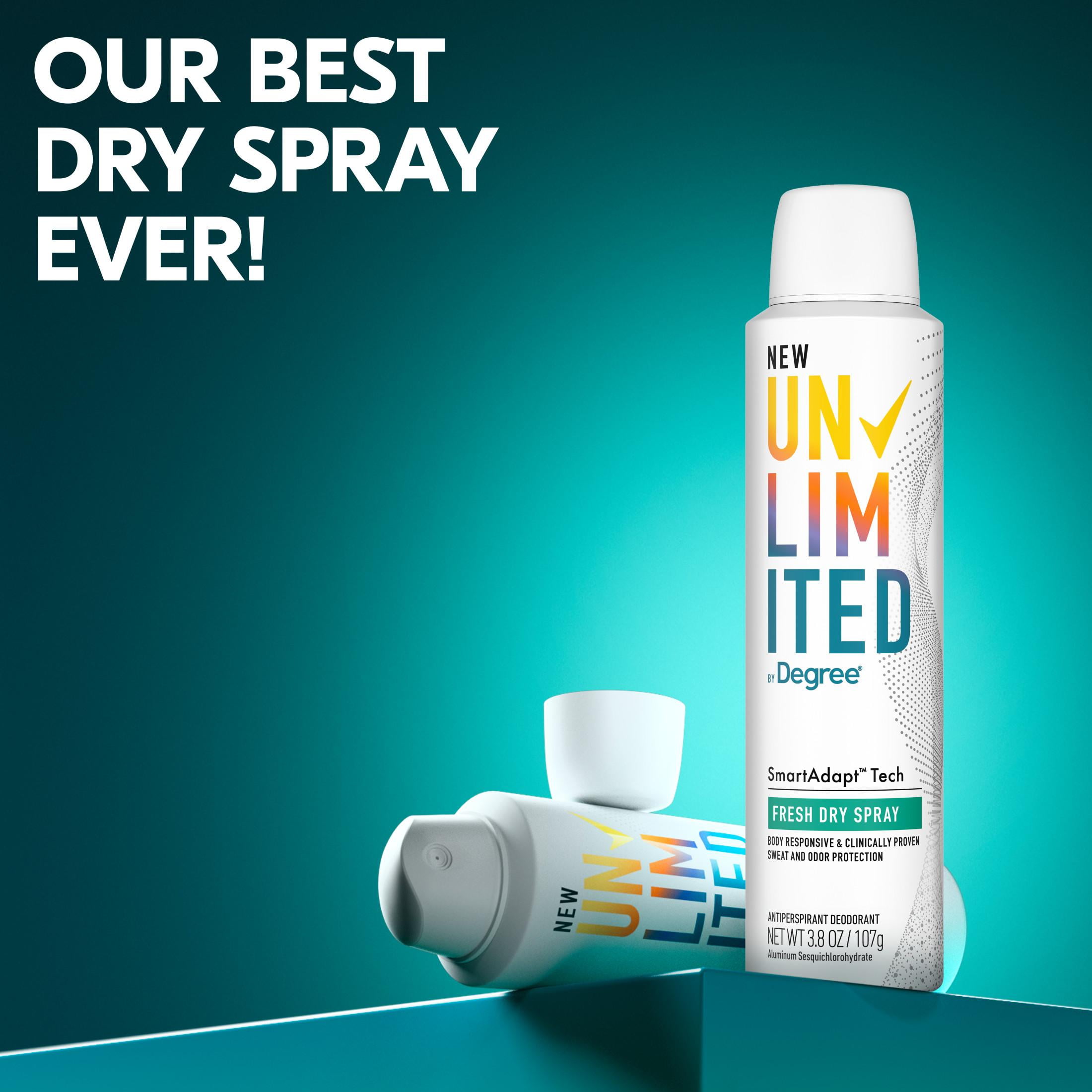 Degree Unlimited Long Lasting Antiperspirant Deodorant Dry Spray, Fresh, 3.8 oz