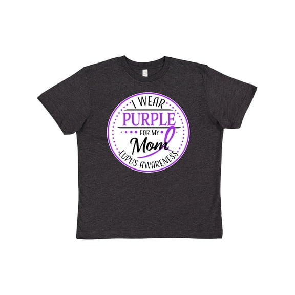 Inktastic I Wear Purple for My Mom- Lupus Awareness Youth T-Shirt