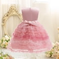 thumbnail image 6 of gljltg Girls' 100% Polyester Chiffon Puff Pleated Dress Breathable Soft Comfort for Daily Travel Birthday Party, 2-10 Years, 6 of 9