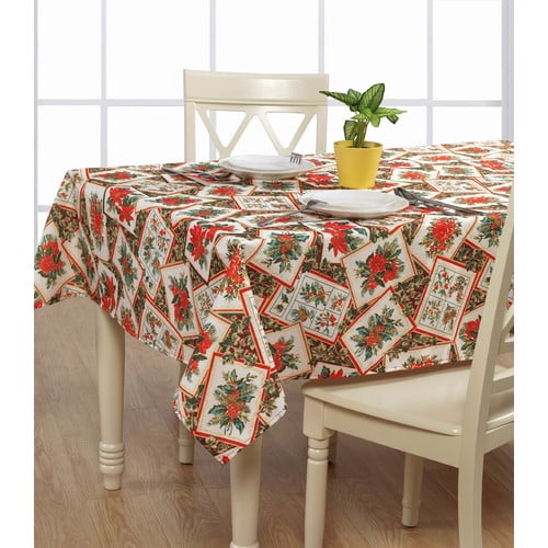 The Holiday Aisle Propst Poinsettia Tablecloth Walmart Com Walmart Com