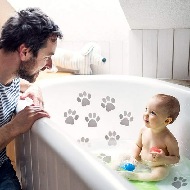 20 Pieces Non slip Bathtub Stickers Adhesive Paw Print Bath Treads