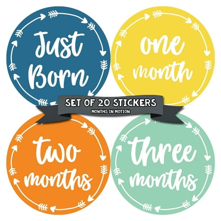 baby monthly milestone stickers first year set of baby boy month