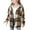 Brown, variant on Teen Girls Plaid Jacket Fleec𝖾 Flannel Button Down Shirt Coat Long Sleeve Hooded Coats 4-15 Years Outerwear Fall Winter Lined Warm Casual Style