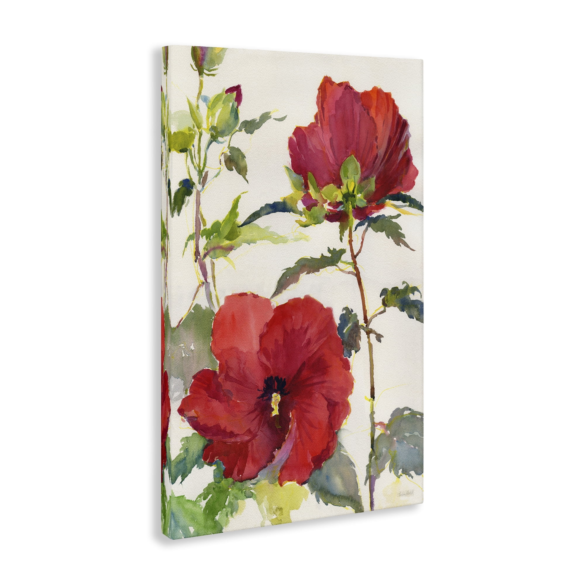 Stupell Industries Red Poppy Duo Botanical & Floral Painting Gallery Wrapped Canvas Art Print Wall Art, 30 x 45